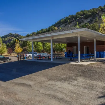 an empty parking lot