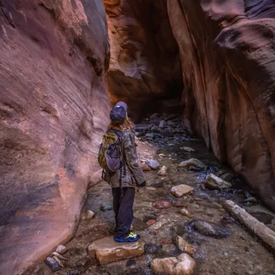 a man standing on a rock